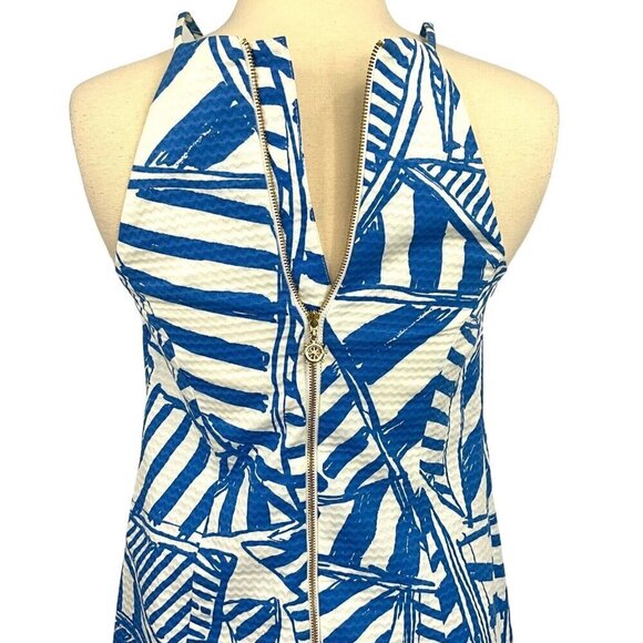 Lilly Pulitzer Size 0 Annabelle Bay Blue Yacht Sea Rope Lace Shift Dress - Picture 3 of 11